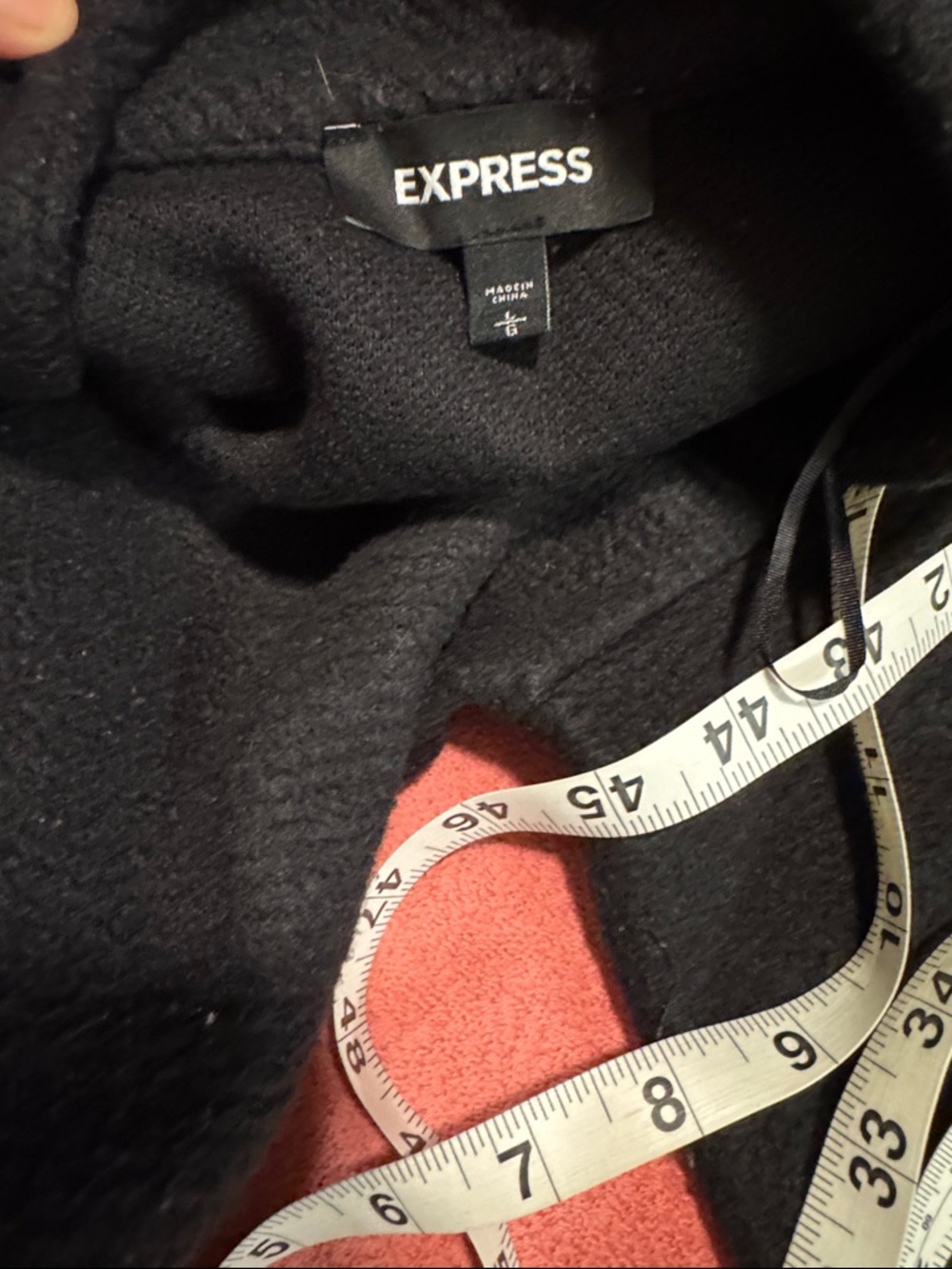 Express Black Open-Front Textured Coat - Picture 12 of 12
